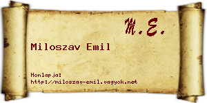 Miloszav Emil névjegykártya