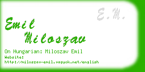 emil miloszav business card